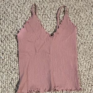 Elegant Mauve Camisole with Ruffle Trim